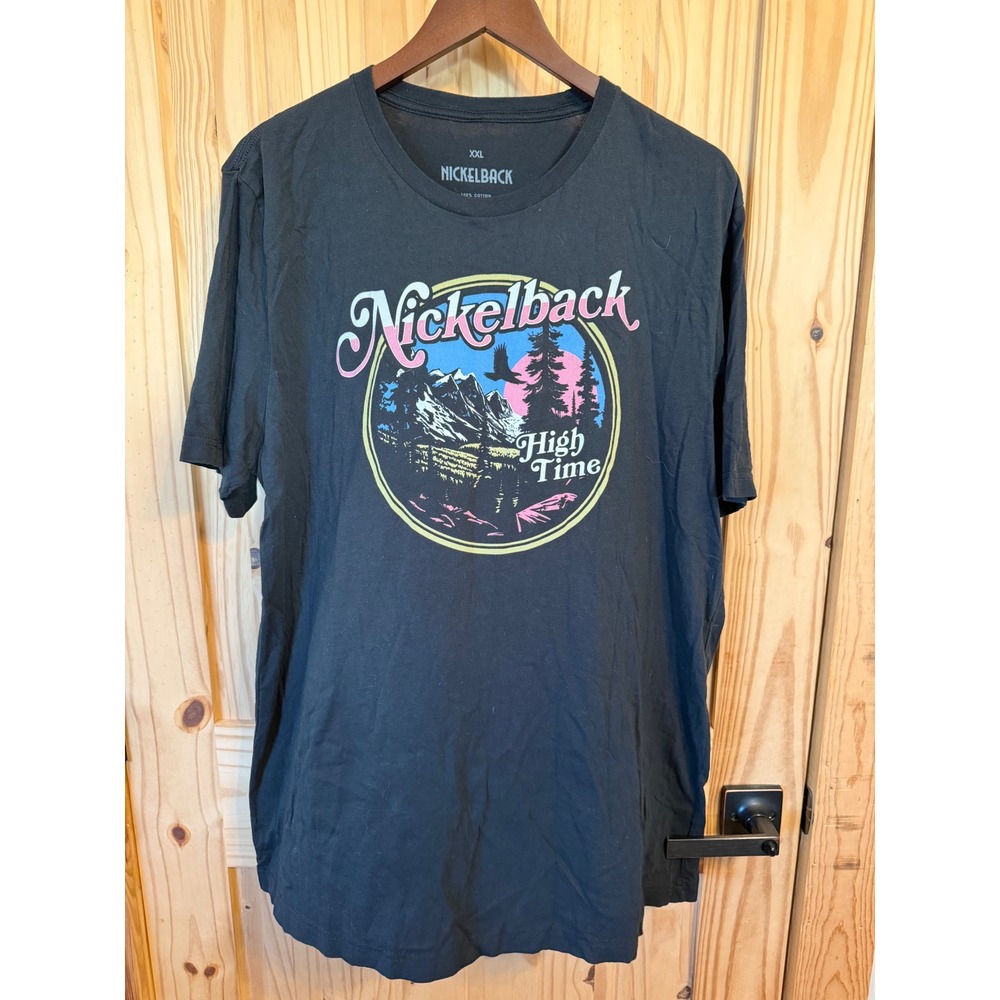 Nickelback High Time Band Graphic T-Shirt Mens XXL Black Cotton Rock Concert Tee
